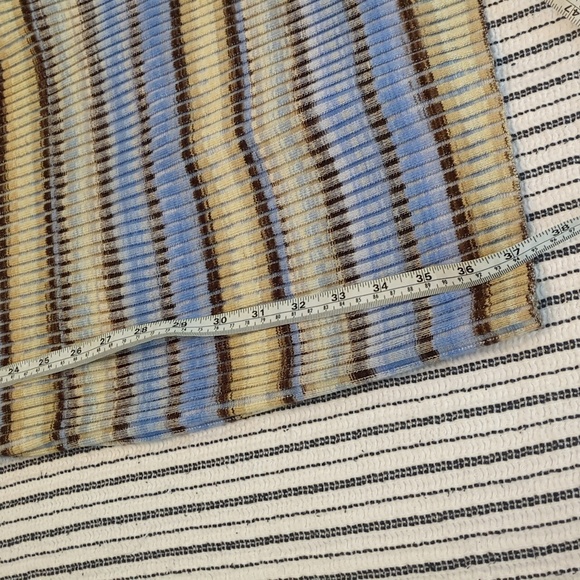 Simkhai Solana French Blue Ribbed Collared Knit Body Cone Preppy Knee Dress XL - Picture 12 of 12